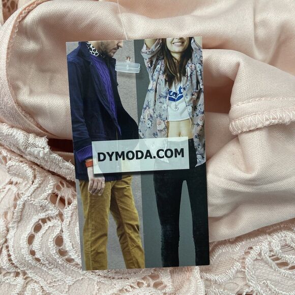 B. Darlin Formal Dress Size 3/4 Lace Overlay Peach Nude V Neck Faux Wrap Zip Tie - Picture 11 of 12